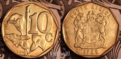 ЮАР 10 центов 1996 года, KM# 161, 63-059a