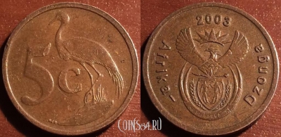 ЮАР 5 центов 2003 года, KM# 324, 058-002