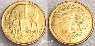 Эфиопия 10 центов 2008 UNC, 76-020b