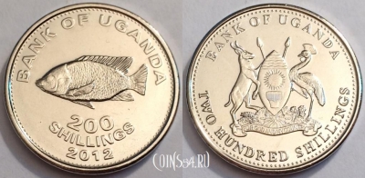 Уганда 200 шиллингов 2012 UNC, 75-036a
