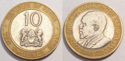 Кения 10 шиллингов 2005, см. состояние, 85-024b