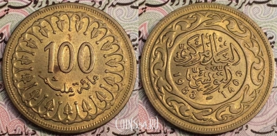 Тунис 100 миллимов 1983 года, KM# 309, 62-039
