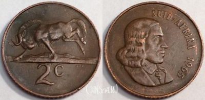 ЮАР 2 цента 1965 года, KM# 66.2, 71-008a