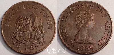 Джерси 2 пенса 1989 года, KM# 55, 71-007b