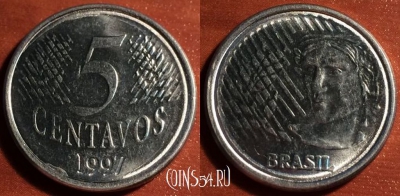 Бразилия 5 сентаво 1997 года, KM# 632, 51-156