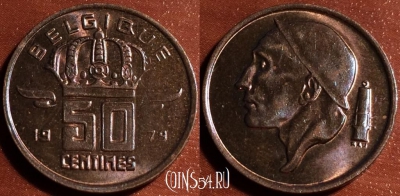 Бельгия 50 сантимов 1979 года, KM# 148, 060-020b