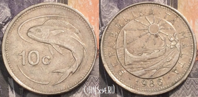Мальта 10 центов 1986 года, KM# 76, 093-032