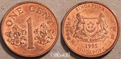 Сингапур 1 цент 1995 года, KM# 98, 093-052