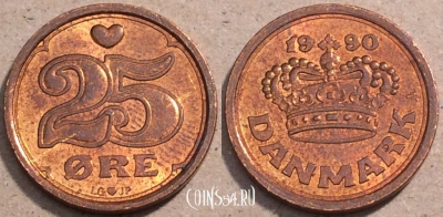 Дания 25 эре 1990 года, KM# 868, 093-067