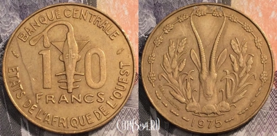 Западная Африка 10 франков 1975 года, KM# 1a, 093-078