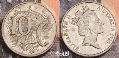 Австралия 10 центов 1988 года, KM# 81, 093-086