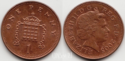 Великобритания 1 пенни 2005 года, KM# 986, 54-174