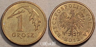 Польша 1 грош 2012 года, Y# 276, 96-140