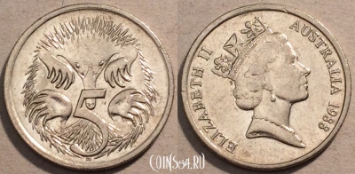 Австралия 5 центов 1988 года, KM# 80, 98-104