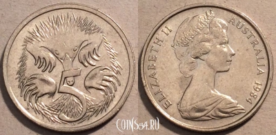 Австралия 5 центов 1984 года, KM# 64, 98-106