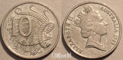 Австралия 10 центов 1989 года, KM# 81, 98-110