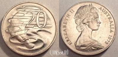 Австралия 20 центов 1978 года, см. состояние, 84-027b