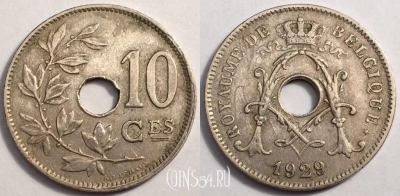 Бельгия 10 сантимов 1929 года, KM# 85, 81-008b
