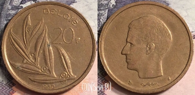 Бельгия 20 франков 1980 года, 'BELGIE', KM# 160, a082-006