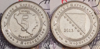 Босния и Герцеговина 5 фенингов 2013 года, KM# 121, 130-036