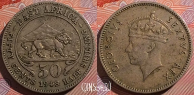 Британская Восточная Африка 50 центов 1948 года, KM# 30