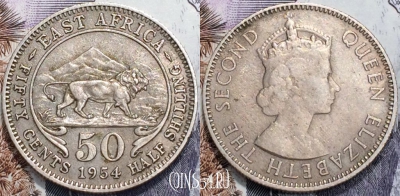 Британская Восточная Африка 50 центов 1954 года, KM 36