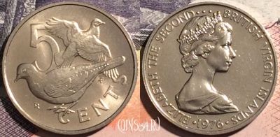 Виргинские острова 5 центов 1976 года, KM# 2, 163-136