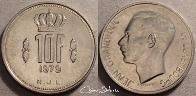 Люксембург 10 франков 1979, см. состояние, 87-060a