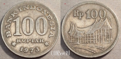 Индонезия 100 рупий 1973, см. состояние, 88-061