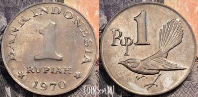 Индонезия 1 рупия 1970 года, см. состояние, 91-017
