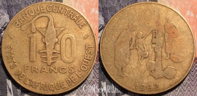 Западная Африка (BCEAO) 10 франков 1982 года, 91-068