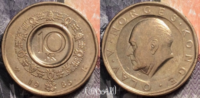 Норвегия 10 крон 1986 года, см. состояние, 91-081