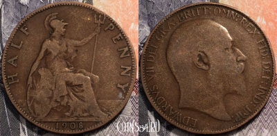 Великобритания 1/2 пенни 1908 года, 91-099