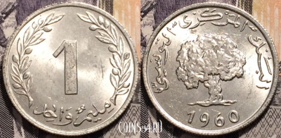 Тунис 1 миллим 1960 года, см. сост., 91-115
