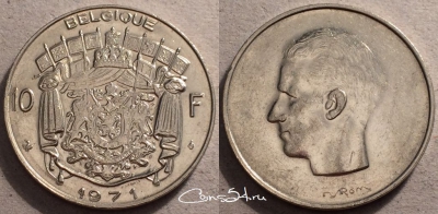 Бельгия 10 франков 1971, см. состояние, 87-054a
