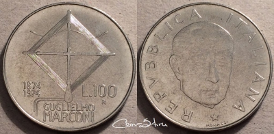 Италия 100 лир 1974 года, см. сост., 87-055a