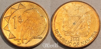 Намибия 1 доллар 2008 года, KM# 4, 100-012