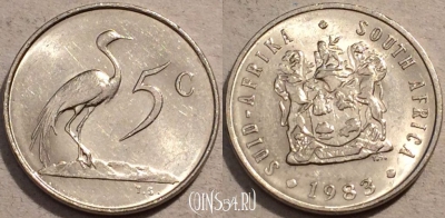 ЮАР 5 центов 1983 год, KM# 84, 100-036