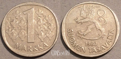 Финляндия 1 марка 1980 года, KM# 49, 104-013