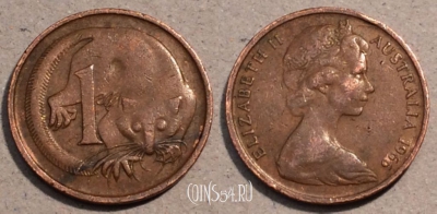 Австралия 1 цент 1966 года, KM# 62, 104-034