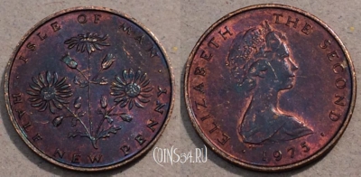 Остров Мэн ½ нового пенни 1975 года, KM# 19, 104-132