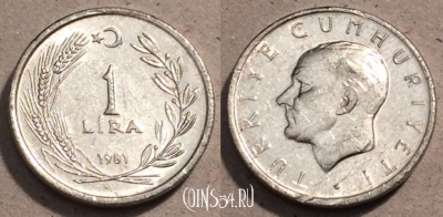 Турция 1 лира 1981 года, KM# 943, 107-032