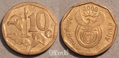 ЮАР 10 центов 2008 года, KM# 441, a102-135