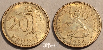 Финляндия 20 пенни 1984 года, КМ# 47, 107-088