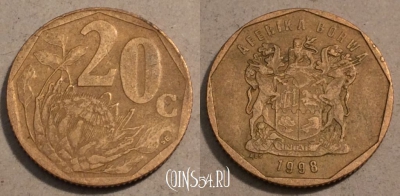 ЮАР 20 центов 1998 года, KM# 162, 107-108