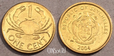 Сейшелы 1 цент 2004 года, KM# 46, UNC, 108-142