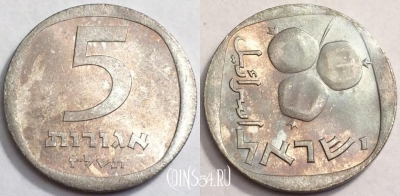 Израиль 5 агорот 1977 года, KM# 25b, 071-039b