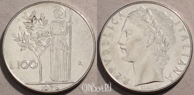 Италия 100 лир 1976 года, KM# 96.1, 092-108