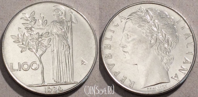 Италия 100 лир 1984 года, KM# 96.1, 92-139