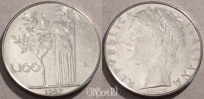Италия 100 лир 1987 года, KM# 96.1, 92-141